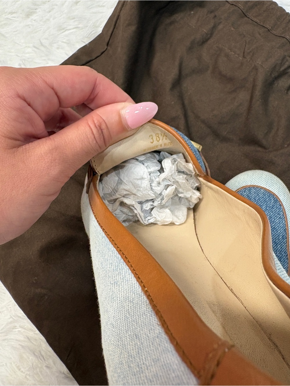 Tods Kate denim loafers blue & tan - Picture 13 of 13